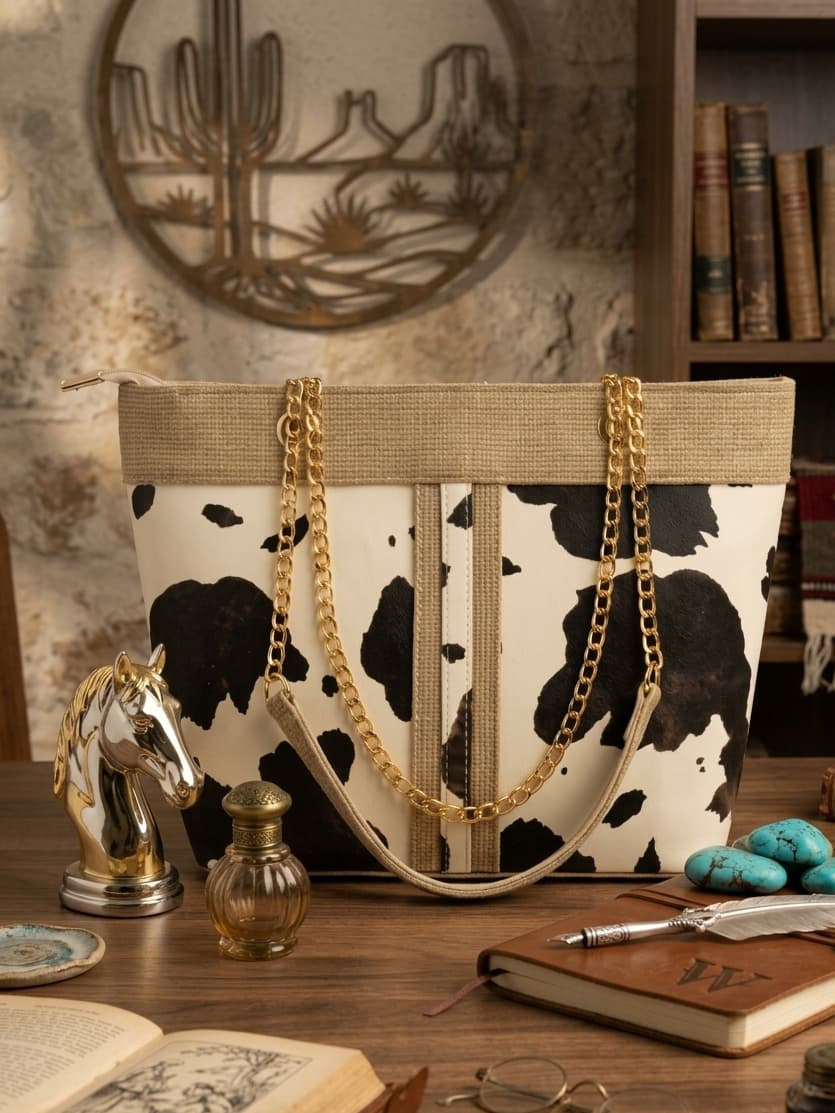 western  Style Cow print Tote bag