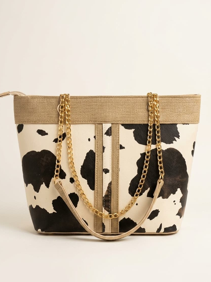 western  Style Cow print Tote bag