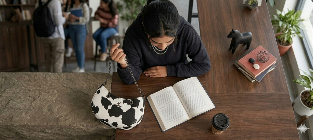Cow Print Half Moon Shoulder Bag